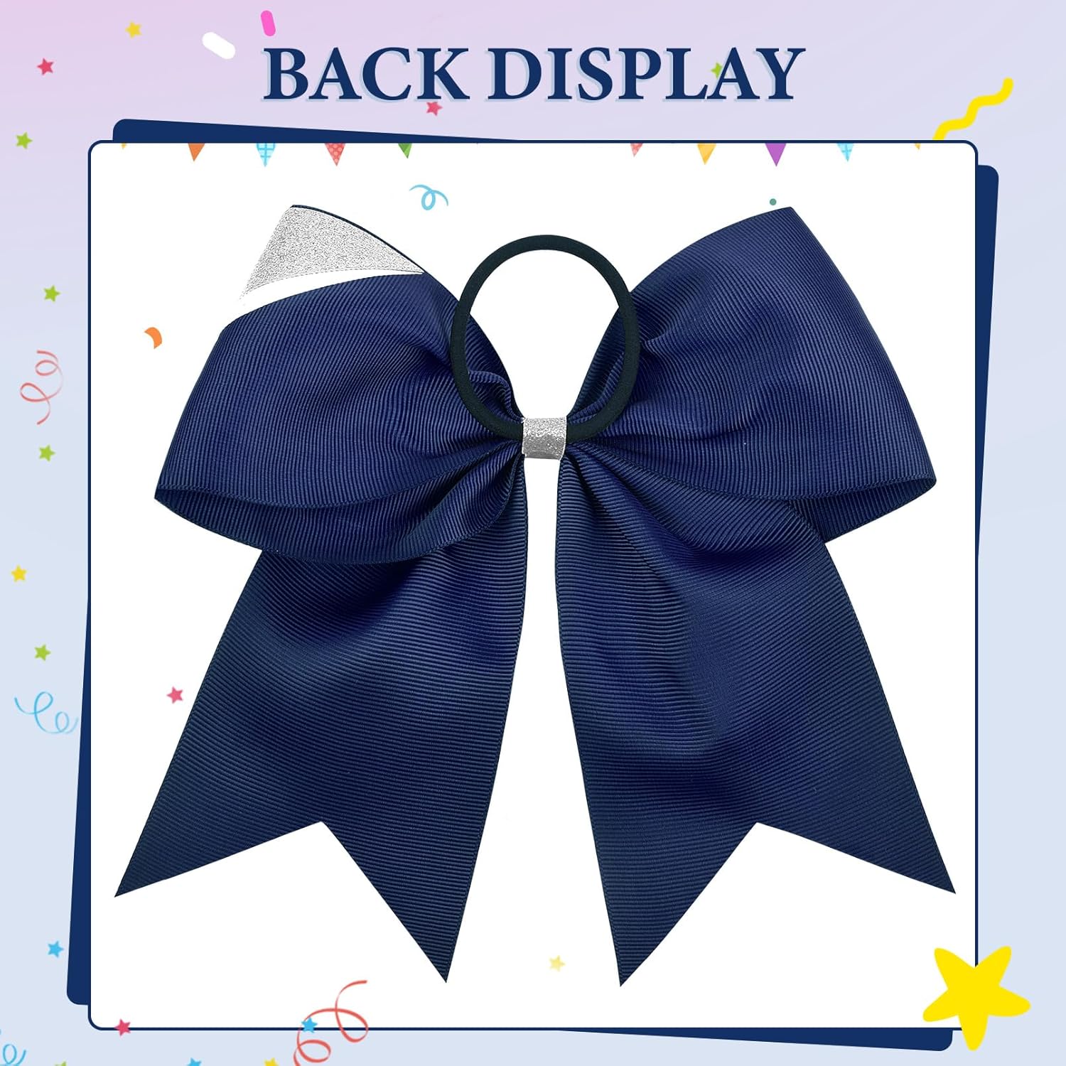 GLITTER CHEER BOW - NAVY