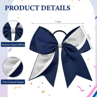 GLITTER CHEER BOW - NAVY
