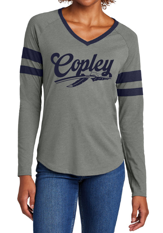 LADIES V NECK LONG SLEEVE